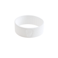 White silicone band for KeepCup in S/M/L size, shown at a three-quarter angle against a plain white background, featuring the embossed KeepCup logo and textured ribbed surface for grip.