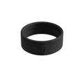 Black Silicone Band Longplay for KeepCup, shown at a three-quarter angle on a plain white background, featuring embossed "Long Play" text and KeepCup logo on the exterior.