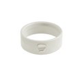 Silicone Band Longplay in Chalk, a soft white circular band shown at a slight angle against a plain background, featuring an embossed KeepCup logo on the front.