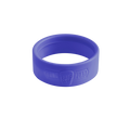 Silicone Band Longplay in Indigo, a purple silicone sleeve shown at a three-quarter angle on a white background, featuring embossed "LONG", KeepCup logo, and "PLAY" text on the exterior.