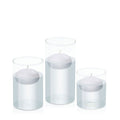 Silver Grey 7.5cm Floating Candle in 10cm Glass Set - Sm Pack of 1