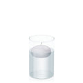 Silver Grey 7.5cm Floating Candle in 10cm x 15cm Glass Pack of 1