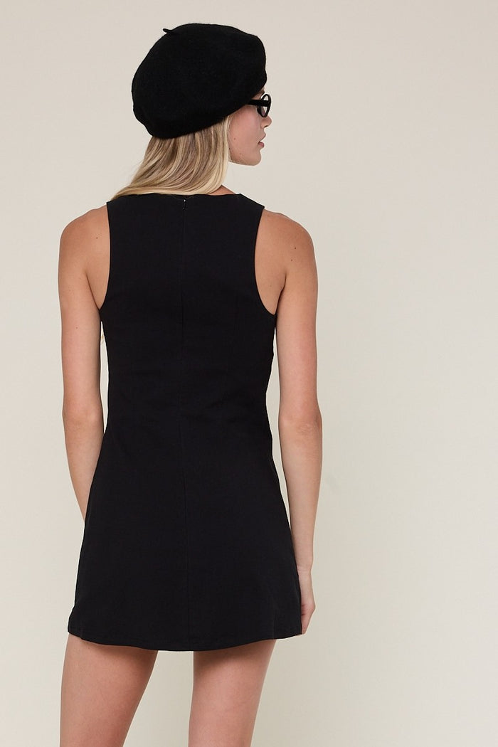 Soft Color Boat Neck Mini Dress