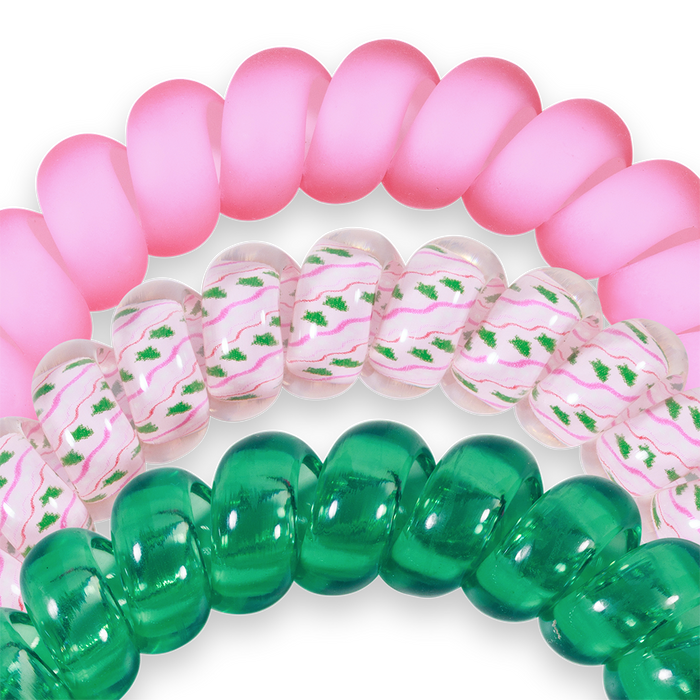 Spiral Hair Coils | Large | Merry Pinkmas Hair Ties