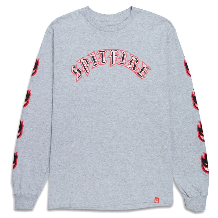 Spitfire - L/S Shirt Premium Big Head Fill (Grey/Red)