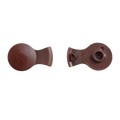 Top and bottom views of the KeepCup Splashproof Plug in Han Solo colour, showing the branded outer surface with embossed KeepCup logo and the underside with triangular vent holes and central stopper mechanism.