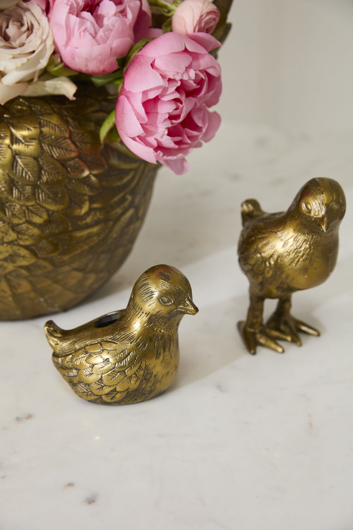 Spring Roost Seated Chick Bud Vases Set/2