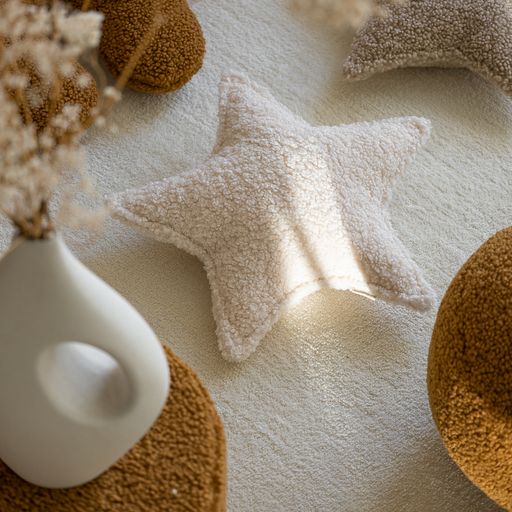 Star Cream White Toy Cushion - Rugs by Roo