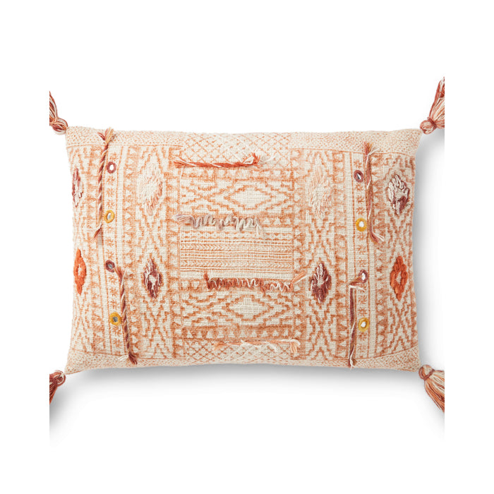 Rugs by Roo |  Loloi Taupe Multi Cotton Pillow 16" x 26" Cover w/Poly