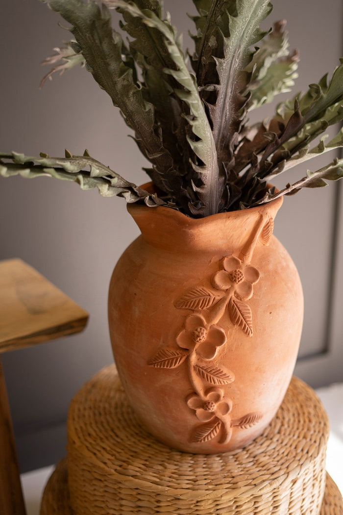 Terracotta Urn with Vine Detail