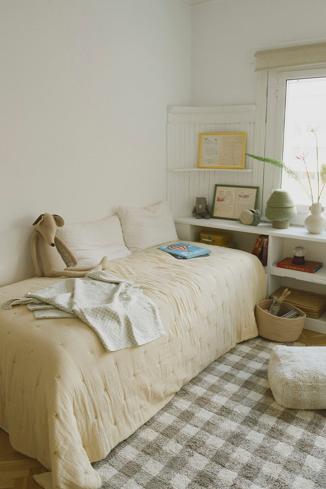 Tiles Blue Sage Knitted Blanket - Rugs by Roo