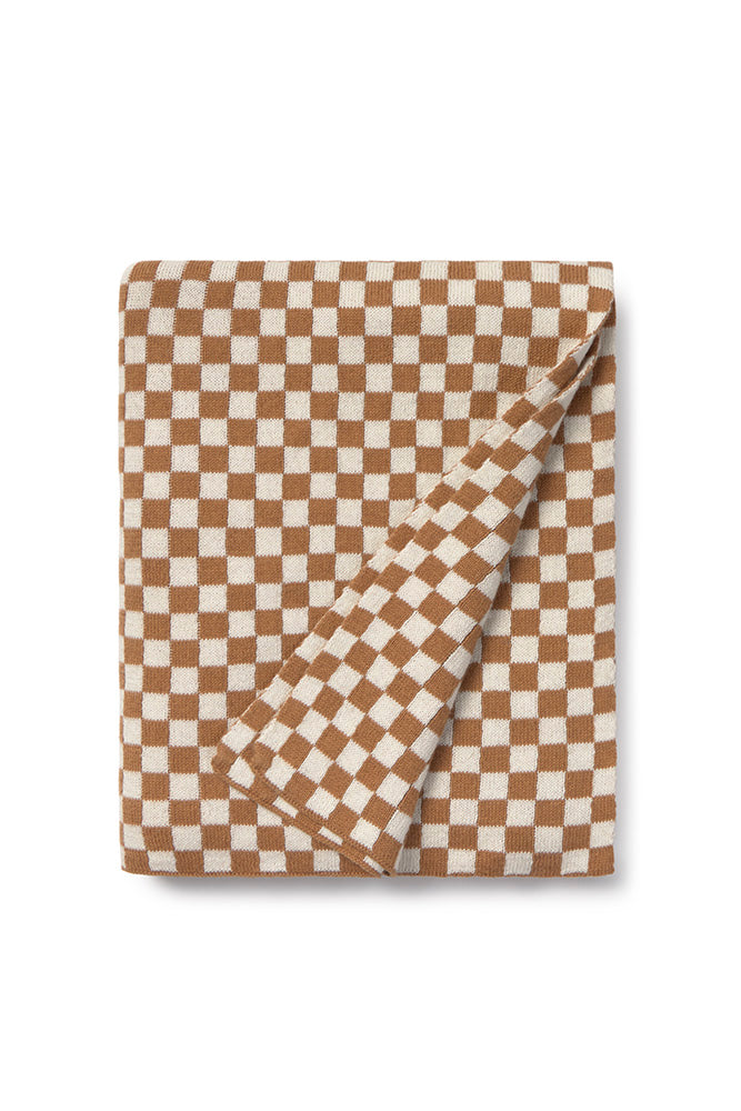 Tiles Toffee Knitted Blanket - Rugs by Roo