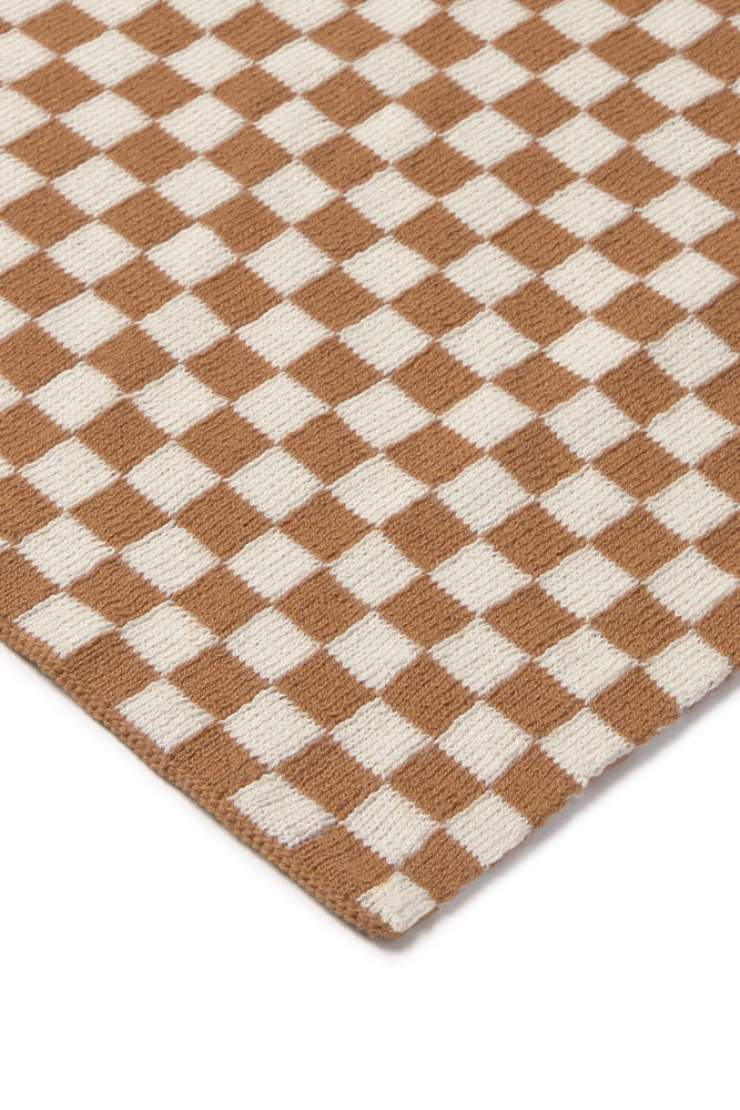 Tiles Toffee Knitted Blanket - Rugs by Roo