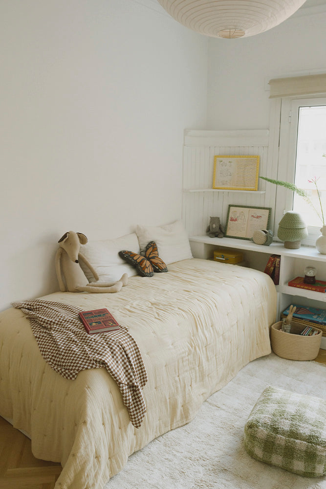 Tiles Toffee Knitted Blanket - Rugs by Roo