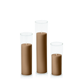 Tiramisu 5cm Pillar in 5.8cm Glass Set - Lg Pack of 1