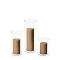 Tiramisu 5cm Pillar in 8cm Glass, Sm - Set of 6