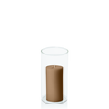Tiramisu 5cm x 10cm Pillar in 8cm x 15cm Glass Pack of 1