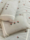 Tulip Garden Embroidered bedsheet - Queen