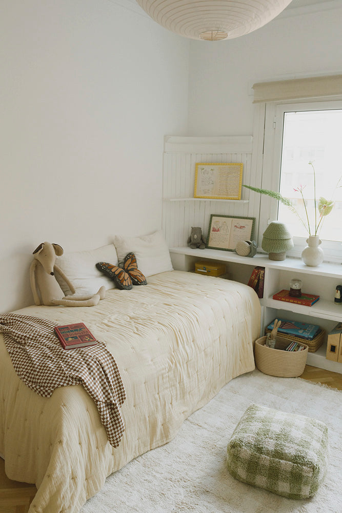 Vichy Matcha Pouf - Rugs by Roo