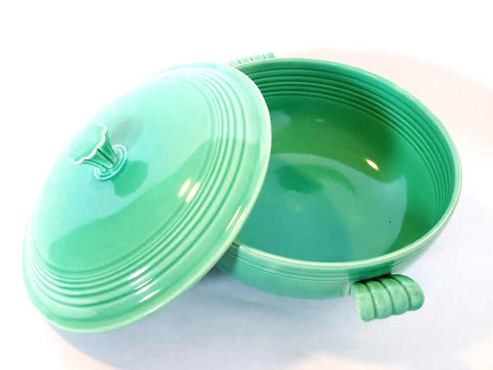 Vintage Fiesta® Ceramic Original Light Green Covered Casserole w/ Lid by Homer Laughlin