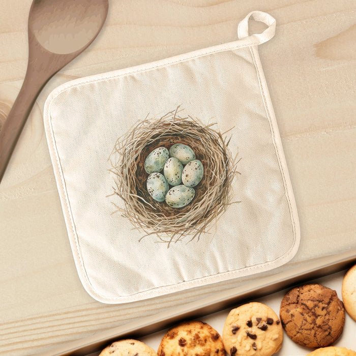 Watercolor Robins' Nest - Spring Cotton Pot Holder