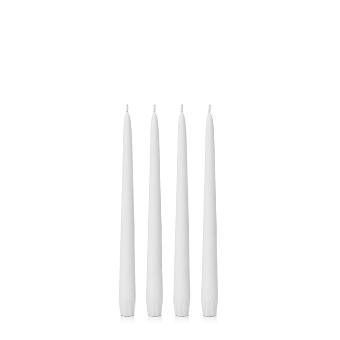 White 25cm Taper Candles Pack of 4