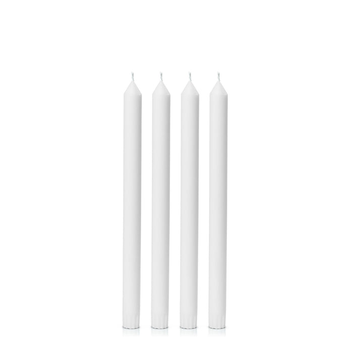 White 30cm Dinner Candles Pack of 4
