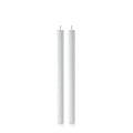 White 30cm Fluted Dinner Candles Pack of 2