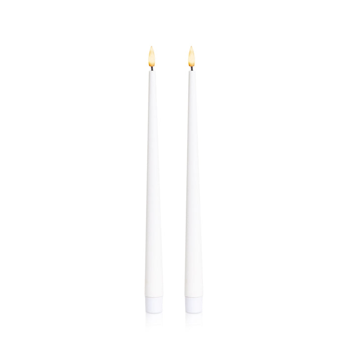 White 31cm LED Taper Candles Pack of 2