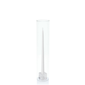 White 35cm Taper Candles with Small Glass Holders and Sleeves - Set of 12 Pack of 12