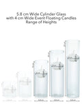 White 4cm Event Floating Candle in 5.8cm Glass Set - Lg Pack of 1