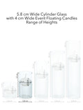 White 4cm Event Floating Candle in 5.8cm x 12cm Glass Pack of 1