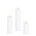 White 5cm LED Pillar Set - Lg Pack of 1