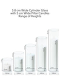 White 5cm Pillar in 5.8cm Glass Set - Sm Pack of 1
