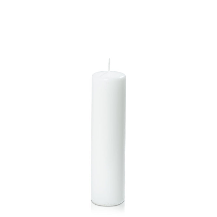 White 5cm x 20cm Slim Event Pillar - Pack of 24