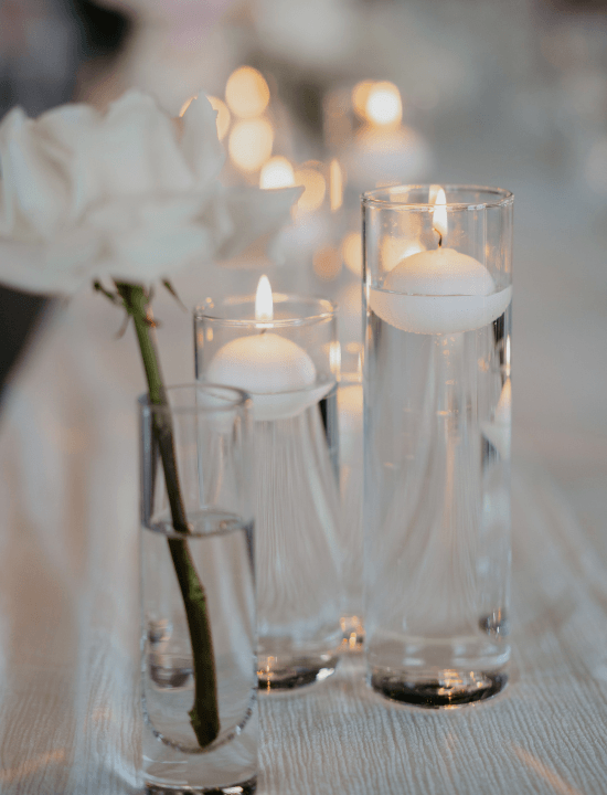White 6cm Event Floating Candle in 8cm Glass, Sm - Set of 6