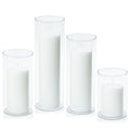 White 7cm Event Pillar in 10cm Glass, Med - Set of 6