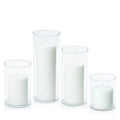 White 7cm Event Pillar in 10cm Glass Set - Sm Pack of 1