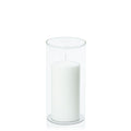 White 7cm x 15cm Event Pillar in 10cm x 20cm Glass Pack of 1