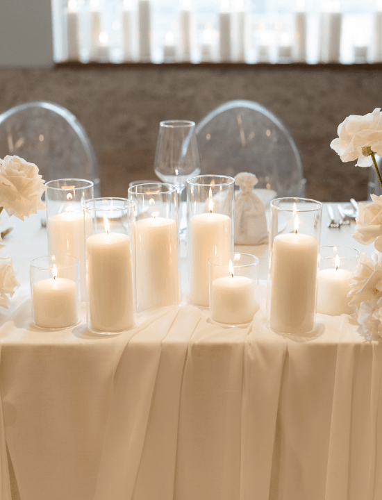 White 7cm x 20cm Event Pillar - Pack of 24