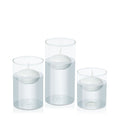White 8cm Event Floating Candle in 10cm Glass, Sm - Set of 6
