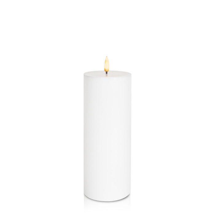 White 8cm x 20cm LED Pillar Pack of 1