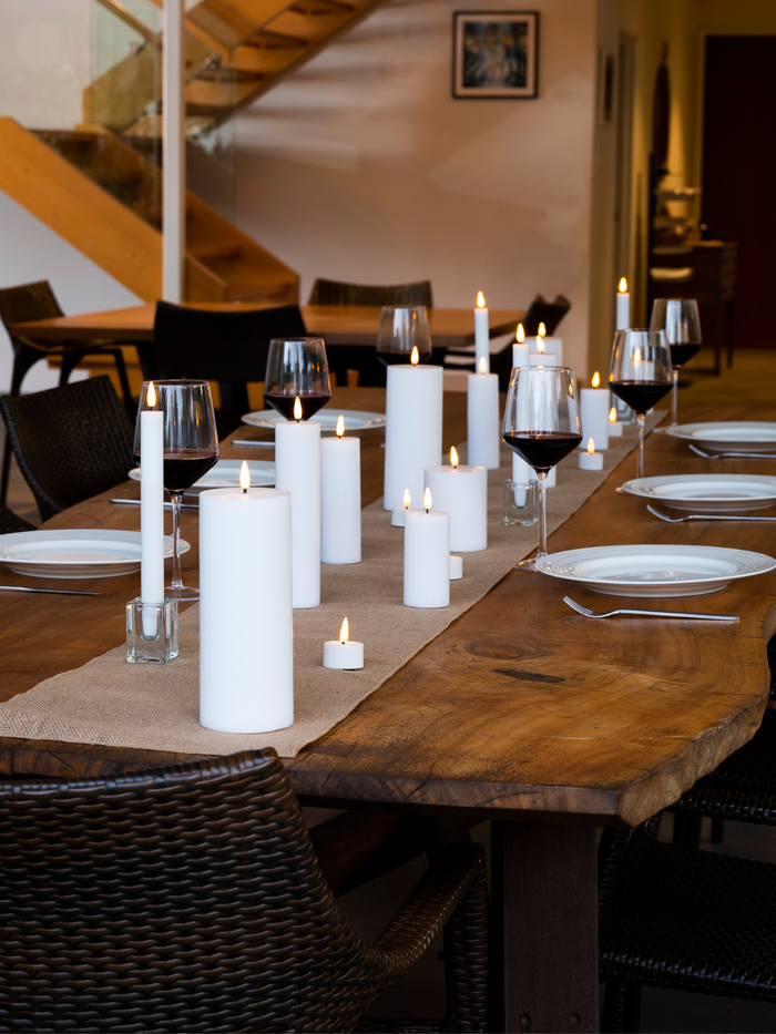 White 8cm x 20cm LED Pillar