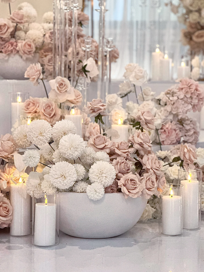 White 8cm x 20cm LED Pillar