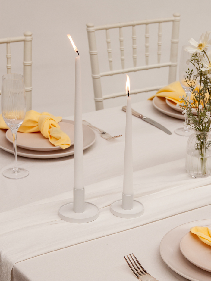 White Maya Metal Candle Holder - Small Pack of 1