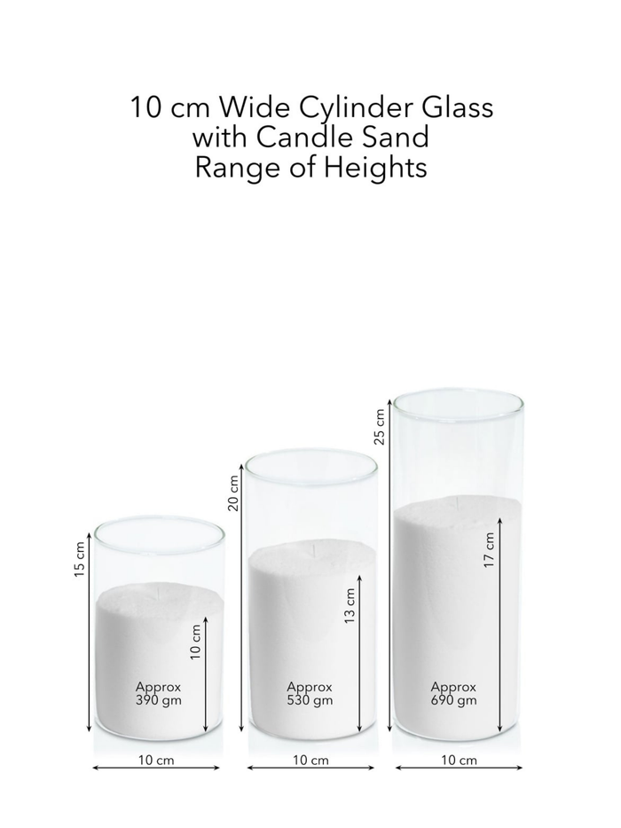 White Pearl Candle Wax in 10cm Glass Set - Med