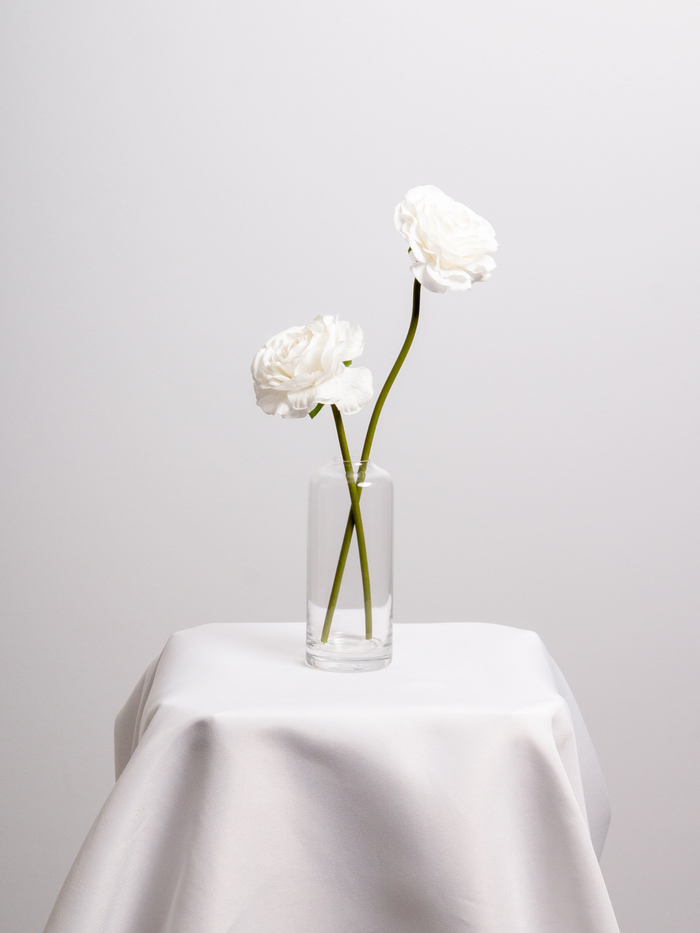 White Ranunculus Bud Vase - Medium