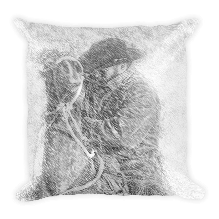 Winter Cowboy Throw Pillow