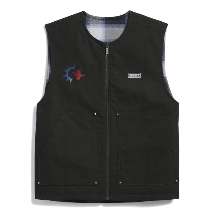 adidas - x Mark Gonzales Plaid Reversible Vest (Black)
